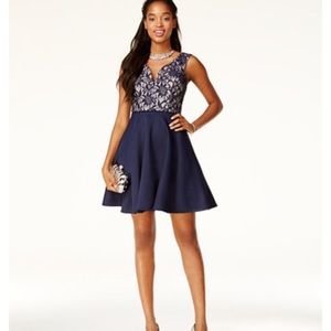 FORMAL DRESS! FIT AND FLARE! NWT! NAVY